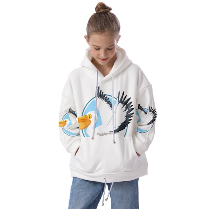 Pelican T-shirtwhite Look Calm Pelican 08 T-shirt Kids  Oversized Hoodie