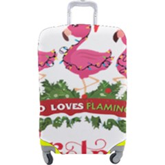 Flamingo T- Shirt Just A Girl Who Loves Flamingos And Christmas T- Shirt (1) Luggage Cover (large) by ZUXUMI