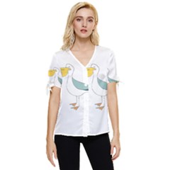 Pelican T-shirtwhite Look Calm Pelican 17 T-shirt (1) Bow Sleeve Button Up Top by EnriqueJohnson