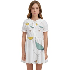 Pelican T-shirtwhite Look Calm Pelican 17 T-shirt (1) Kids  Sweet Collar Dress by EnriqueJohnson