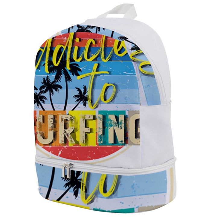 Bright Colorfull Addicted To Surfing T- Shirt Bright Colorfull Addicted To Surfing T- Shirt T- Shirt Zip Bottom Backpack