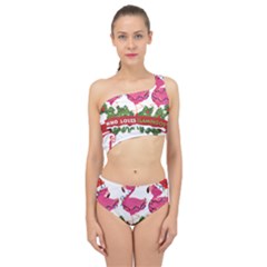 Flamingo T- Shirt Just A Girl Who Loves Flamingos And Christmas T- Shirt Spliced Up Two Piece Swimsuit by ZUXUMI