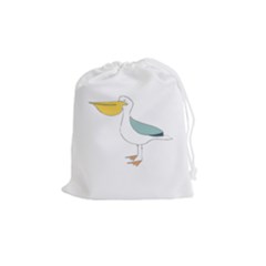 Pelican T-shirtwhite Look Calm Pelican 17 T-shirt Drawstring Pouch (medium) by EnriqueJohnson