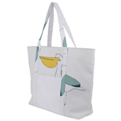 Pelican T-shirtwhite Look Calm Pelican 17 T-shirt Zip Up Canvas Bag by EnriqueJohnson