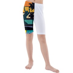 Bright Surfing Design Board Meeting T- Shirt Board Meeting Surfing Bright T Shirt Design T- Shirt Kids  Mid Length Swim Shorts by JamesGoode