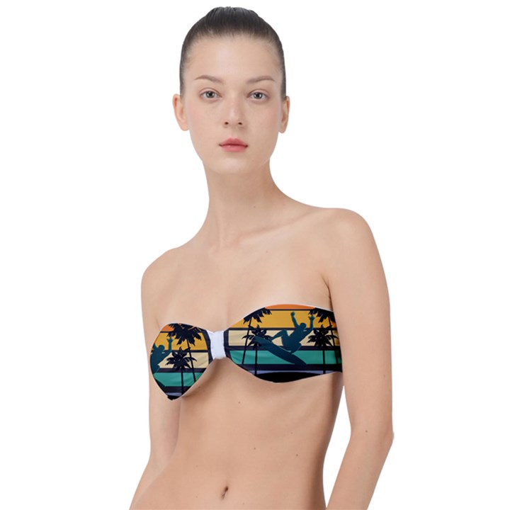 Bright Surfing Design Board Meeting T- Shirt Board Meeting Surfing Bright T Shirt Design T- Shirt Classic Bandeau Bikini Top 