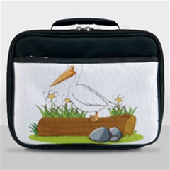 Pelican T-shirtwhite Look Calm Pelican 34 T-shirt (1) Lunch Bag by EnriqueJohnson