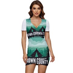 Brown County State Park T- Shirt Brown County State Park I N Camping T- Shirt Low Cut Cap Sleeve Mini Dress by JamesGoode