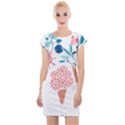 Flowers And Leaves T- Shirt Midsummer I Scream Flower Cones    Print    Pink Coral Aqua And Teal Flo Cap Sleeve Bodycon Dress View1