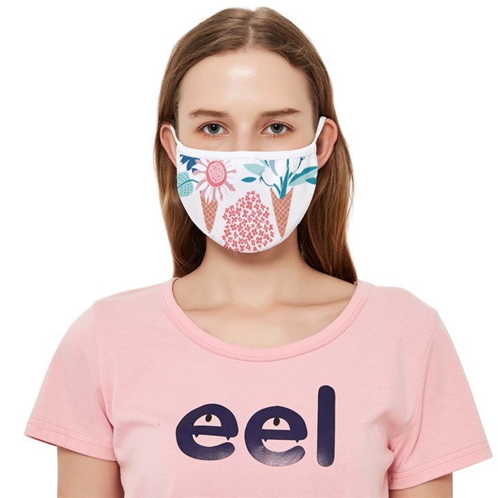 Flowers And Leaves T- Shirt Midsummer I Scream Flower Cones    Print    Pink Coral Aqua And Teal Flo Cloth Face Mask (Adult)