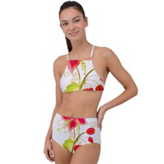 Flowers Art T- Shirtflower T- Shirt Halter Tankini Set by ZUXUMI