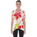 Flowers Art T- Shirtflower T- Shirt Cut Out Side Drop T-Shirt View1