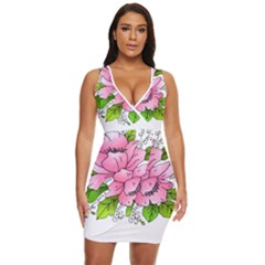 Flowers Art T- Shirtflowers T- Shirt (1) Draped Bodycon Dress