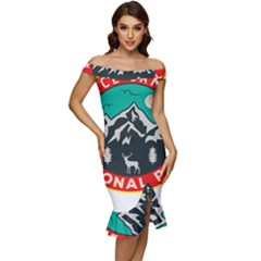 Bryce Canyon National Park T- Shirt Bryce Canyon National Park T- Shirt Off Shoulder Ruffle Split Hem Bodycon Dress by JamesGoode