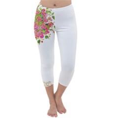 Flowers Art T- Shirtflowers T- Shirt (2) Capri Winter Leggings 