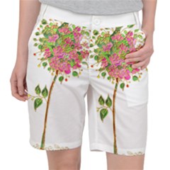 Flowers Art T- Shirtflowers T- Shirt (2) Women s Pocket Shorts