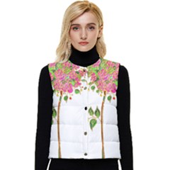 Flowers Art T- Shirtflowers T- Shirt (2) Women s Button Up Puffer Vest