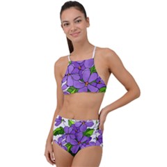 Flowers Art T- Shirtflowers T- Shirt (4) Halter Tankini Set by ZUXUMI