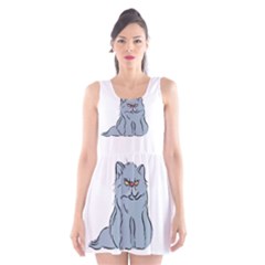 Persian Cat T-shirtwhite Look Calm Persian Cat 03 T-shirt (1) Scoop Neck Skater Dress by EnriqueJohnson