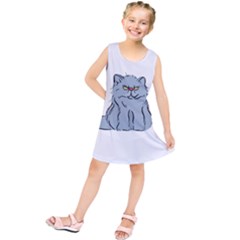 Persian Cat T-shirtwhite Look Calm Persian Cat 03 T-shirt (1) Kids  Tunic Dress by EnriqueJohnson