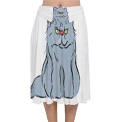 Persian Cat T-shirtwhite Look Calm Persian Cat 03 T-shirt (1) Velvet Flared Midi Skirt