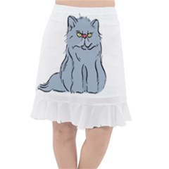 Persian Cat T-shirtwhite Look Calm Persian Cat 03 T-shirt (1) Fishtail Chiffon Skirt by EnriqueJohnson