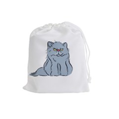 Persian Cat T-shirtwhite Look Calm Persian Cat 03 T-shirt Drawstring Pouch (large) by EnriqueJohnson