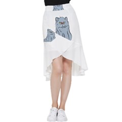 Persian Cat T-shirtwhite Look Calm Persian Cat 03 T-shirt Frill Hi Low Chiffon Skirt by EnriqueJohnson