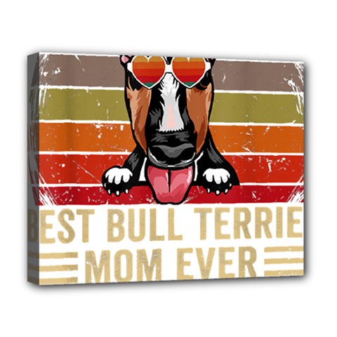 Bull Terrier T- Shirt Best Bull Terrier Moms Gift T- Shirt Deluxe Canvas 20  X 16  (stretched) by JamesGoode