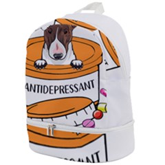 Bull Terrier T- Shirt Cute Bull Terrier Dog T- Shirt Zip Bottom Backpack by JamesGoode