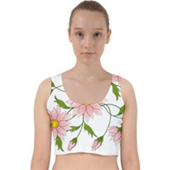 Flowers Illustration T- Shirtflowers T- Shirt (2) Velvet Racer Back Crop Top by ZUXUMI