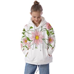 Flowers Illustration T- Shirtflowers T- Shirt (2) Kids  Oversized Hoodie by ZUXUMI