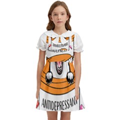 Bull Terrier T- Shirt Cute Bull Terrier T- Shirt Kids  Bow Tie Puff Sleeve Dress by JamesGoode