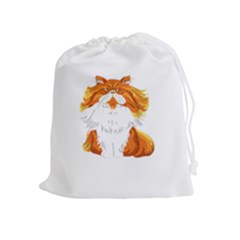 Persian Cat T-shirtwhite Look Calm Persian Cat 06 T-shirt (1) Drawstring Pouch (xl) by EnriqueJohnson