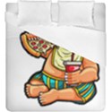 Bulldog Gifts T- Shirtbulldog Eating Pizza T- Shirt Duvet Cover Double Side (King Size) View1