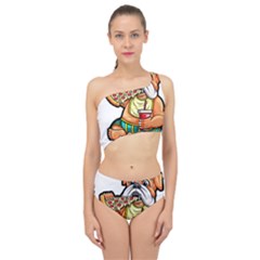 Bulldog Gifts T- Shirtbulldog Eating Pizza T- Shirt Spliced Up Two Piece Swimsuit by JamesGoode