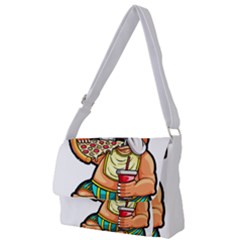 Bulldog Gifts T- Shirtbulldog Eating Pizza T- Shirt Full Print Messenger Bag (s) by JamesGoode