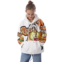 Bulldog Gifts T- Shirtbulldog Eating Pizza T- Shirt Kids  Oversized Hoodie by JamesGoode