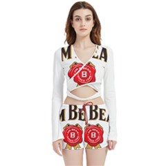 Jim Beam Velvet Wrap Crop Top And Shorts Set by MusicOn