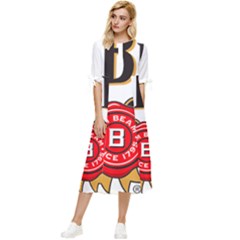 Jim Beam Bow Sleeve Chiffon Midi Dress