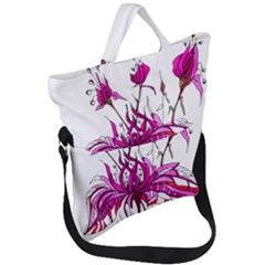 Flowers Illustration T- Shirtflowers T- Shirt Fold Over Handle Tote Bag