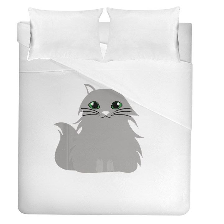 Persian Cat T-shirtwhite Look Calm Persian Cat 09 T-shirt (1) Duvet Cover (Queen Size)