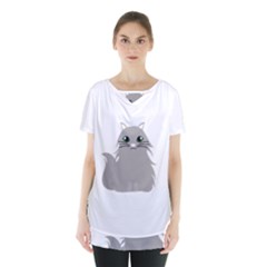 Persian Cat T-shirtwhite Look Calm Persian Cat 09 T-shirt (1) Skirt Hem Sports Top by EnriqueJohnson