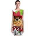 Bulldog T- Shirt Bulldog In Elf Hat T- Shirt Sleeveless Velvet Midi Dress View1