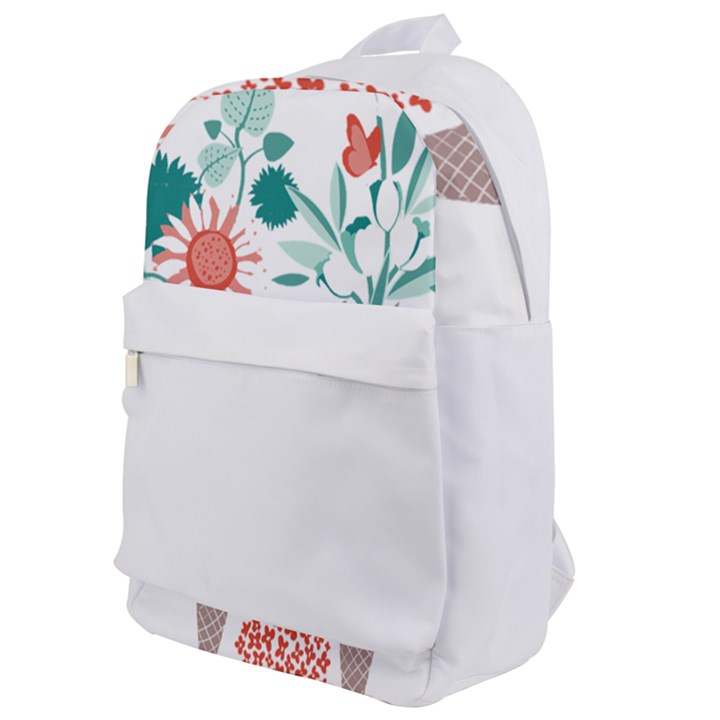 Flowers T- Shirt Midsummer I Scream Flower Cones    Print    Green Aqua And Orange Flowers Bouquets Classic Backpack