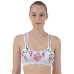 Flowers T- Shirt Midsummer I Scream Flower Cones    Print    Green Aqua And Orange Flowers Bouquets Line Them Up Sports Bra by ZUXUMI