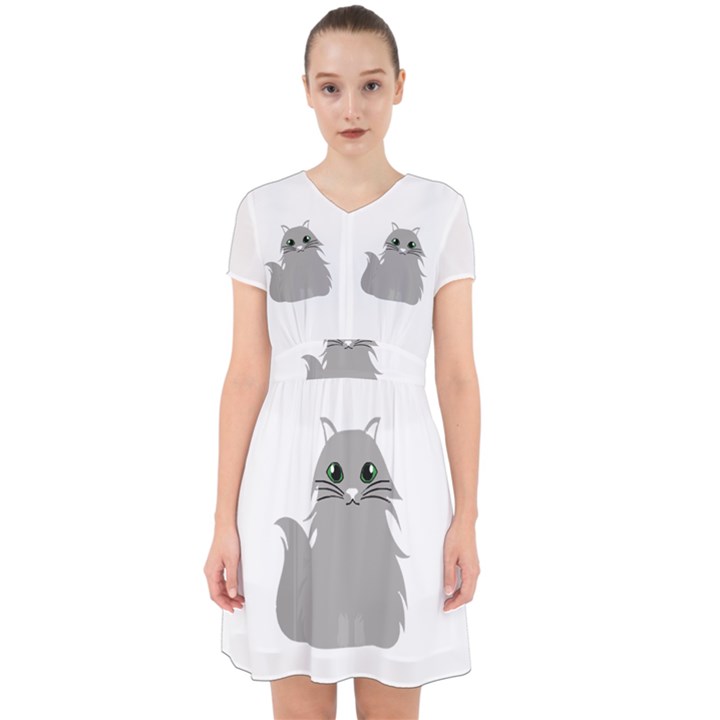 Persian Cat T-shirtwhite Look Calm Persian Cat 09 T-shirt Adorable in Chiffon Dress