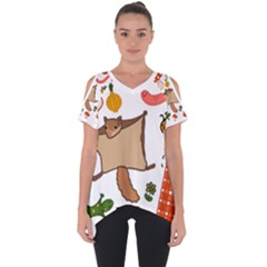 Forest Friends T- Shirt Cottage Friends Post 2 T- Shirt Cut Out Side Drop T-shirt by ZUXUMI