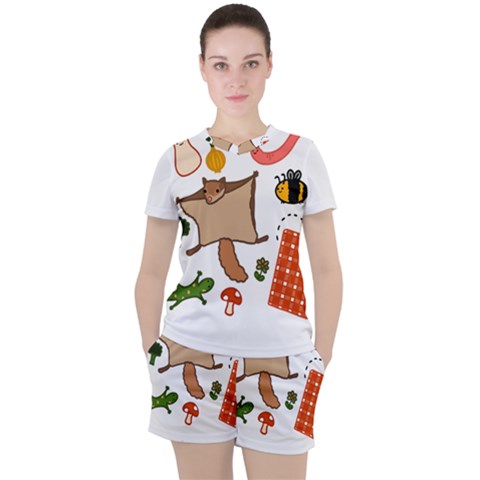 Forest Friends T- Shirt Cottage Friends Post 2 T- Shirt Women s T-shirt And Shorts Set by ZUXUMI