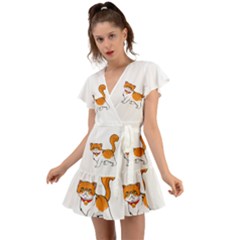 Persian Cat T-shirtwhite Look Calm Persian Cat 19 T-shirt (1) Flutter Sleeve Wrap Dress by EnriqueJohnson